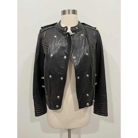 IRO Rojan Brown Biker Leather Jacket - Picture 7 of 16